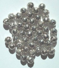 50 8mm Acrylic Metalized Silver Rosebuds